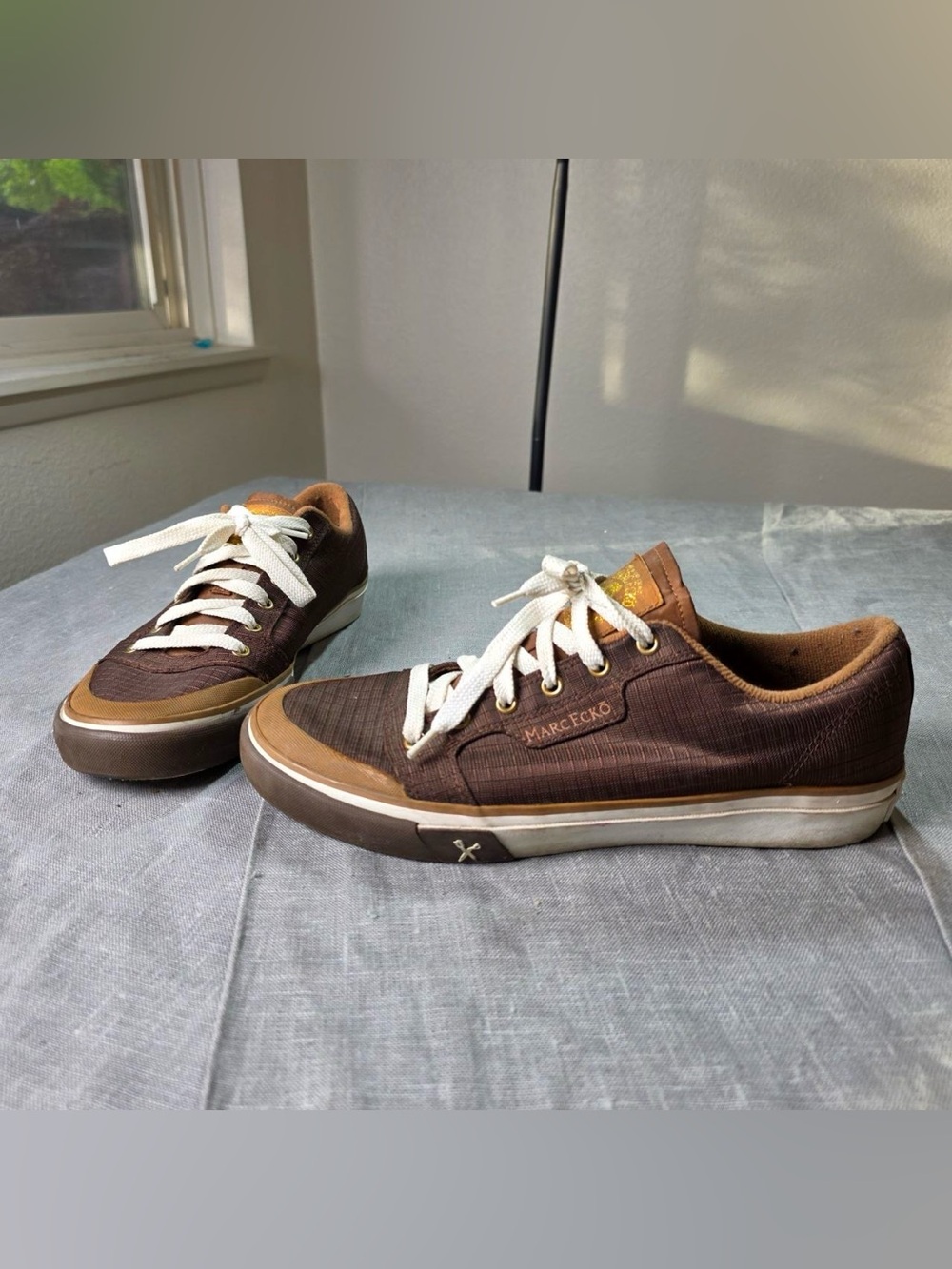 Vintage Marc Ecko Wadley DAPHT 24 Lo Canvas Sneakers Brown Tan Men Size 8